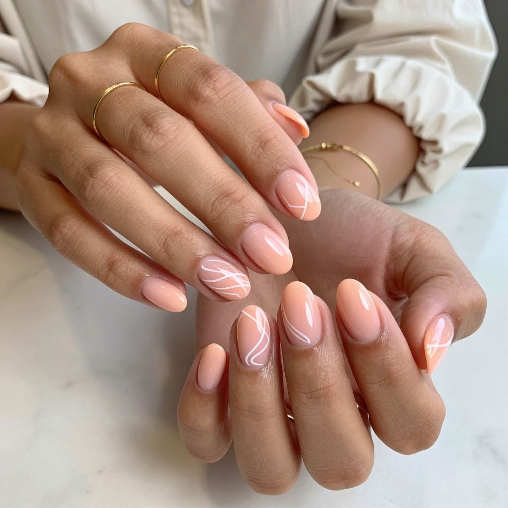 Neon Peach Abstract Swirl