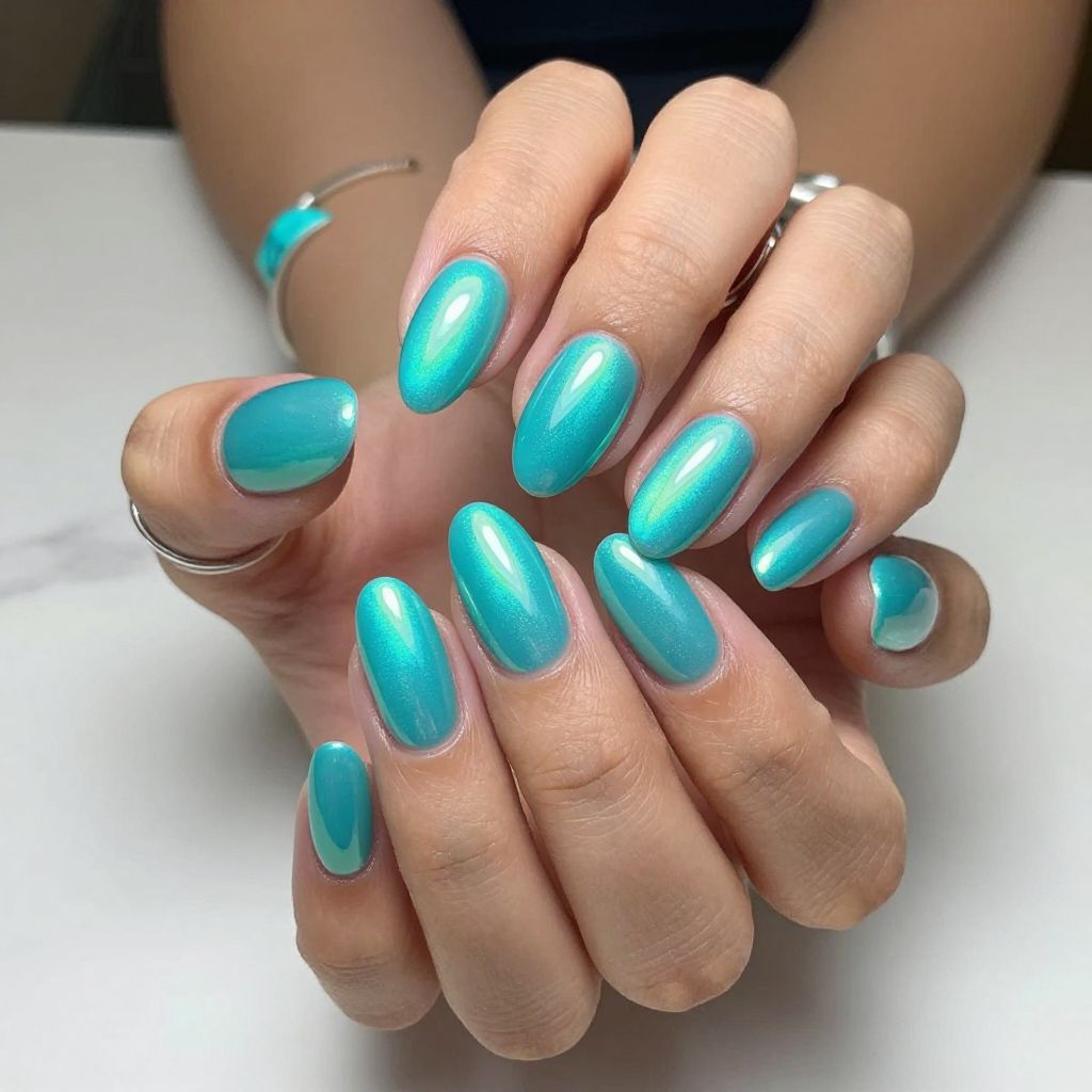 Neon Turquoise Chrome Flash