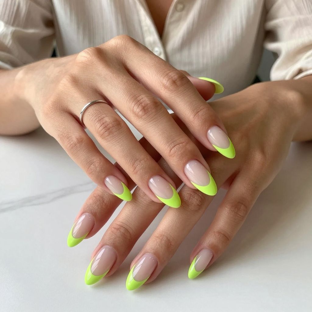 Neon Lime French Edge
