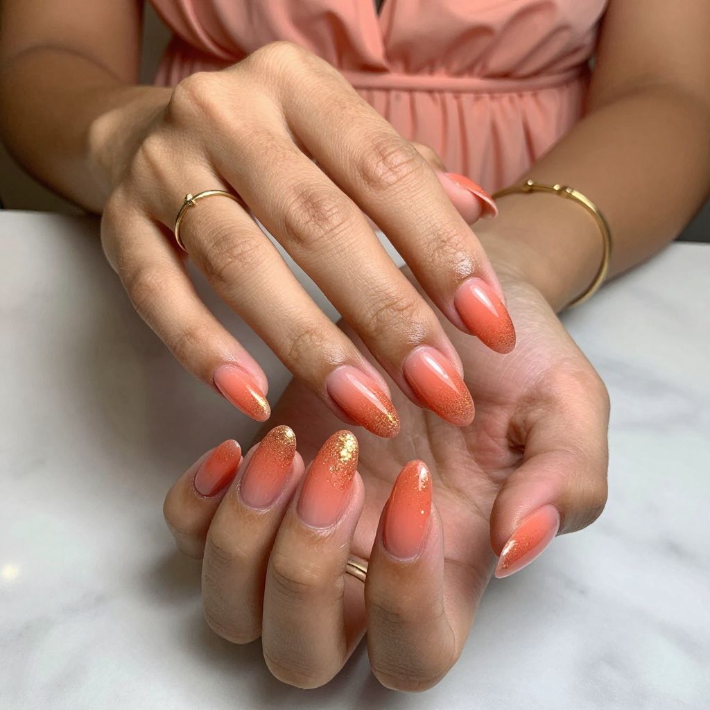 Coral Glitter Fan