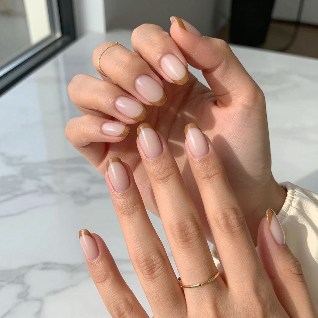 Classic Nude with French Tan Tips