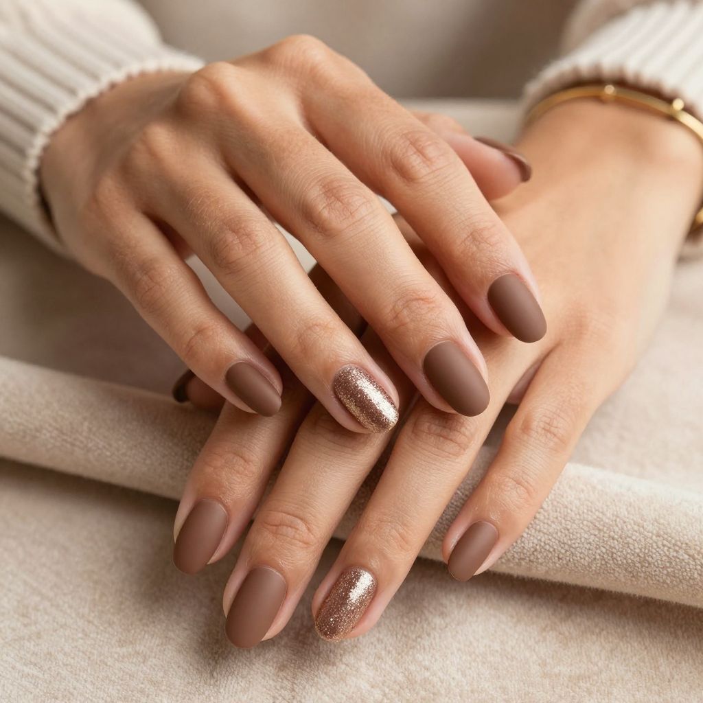 Matte Mocha with Glitter Dust