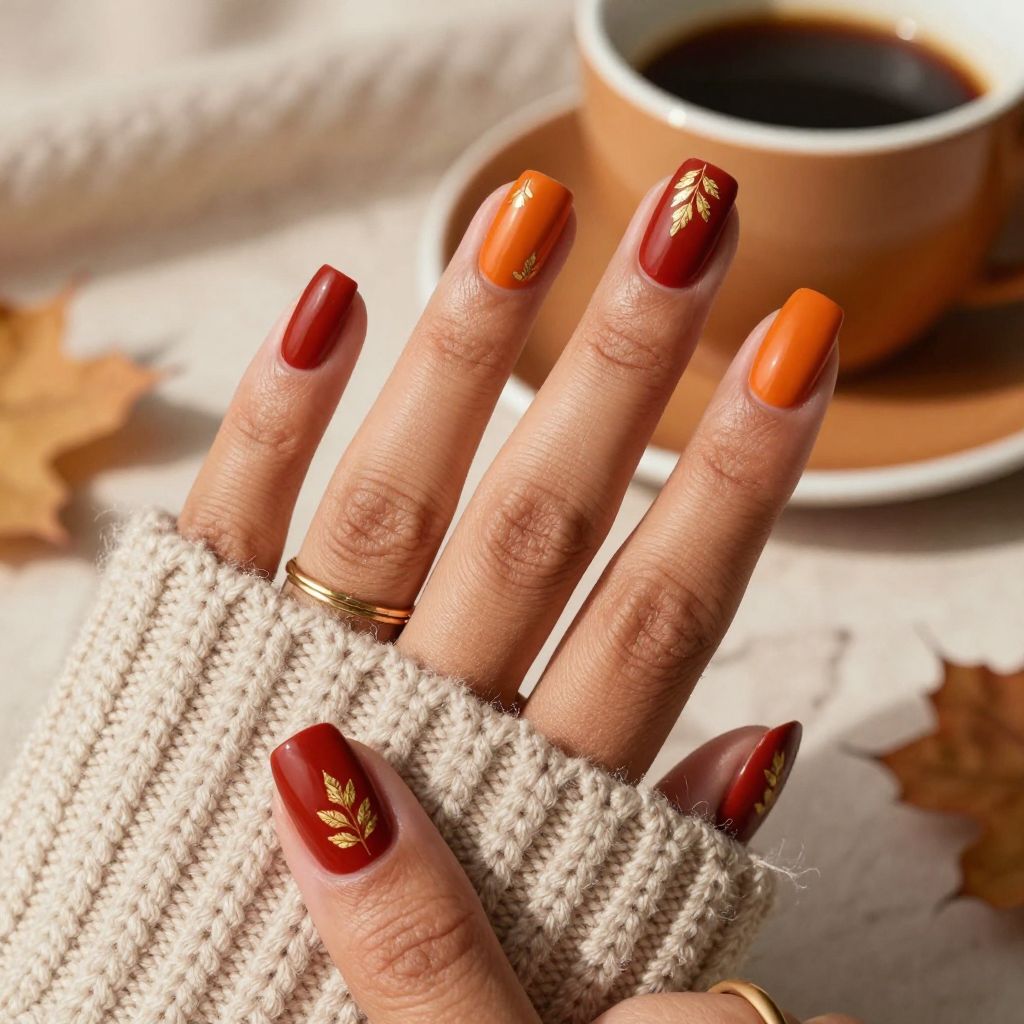 Autumn Leaves Nail Art