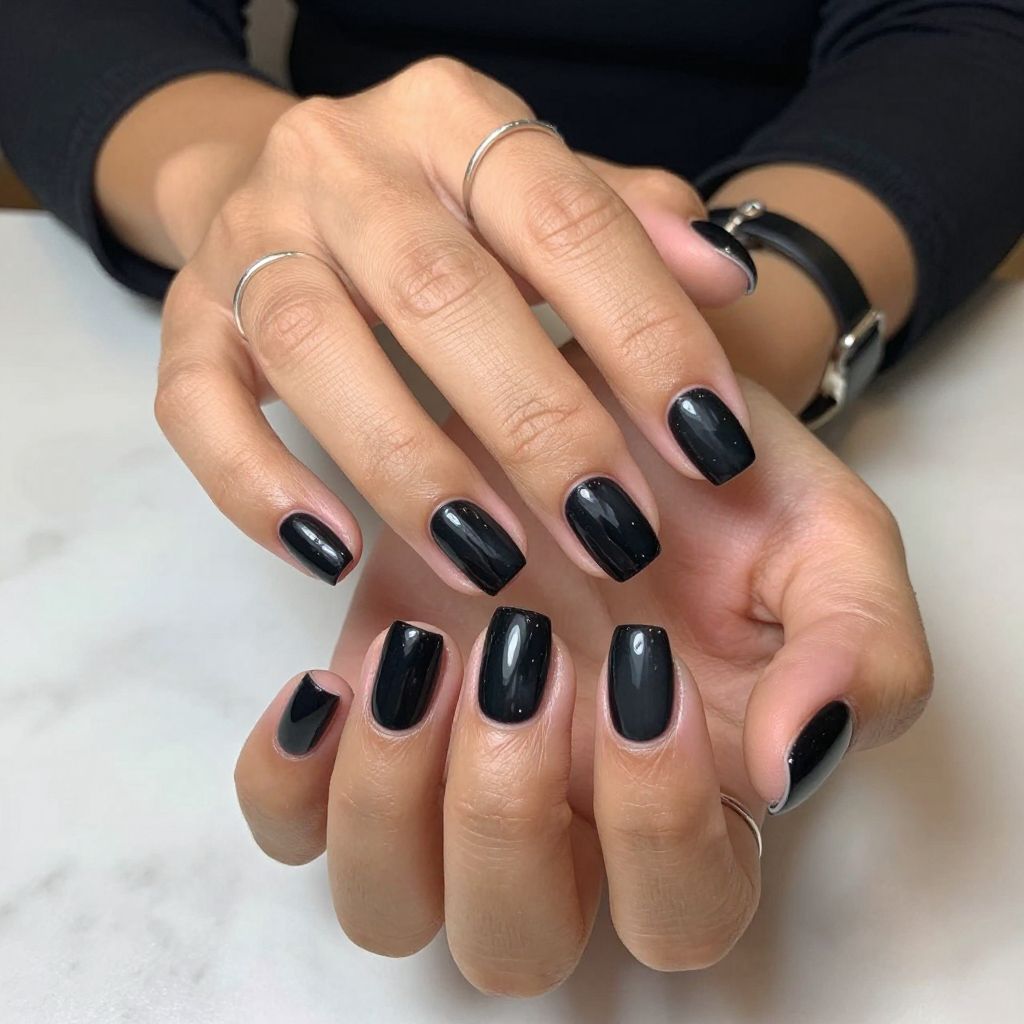 Glossy Black Matte Tips