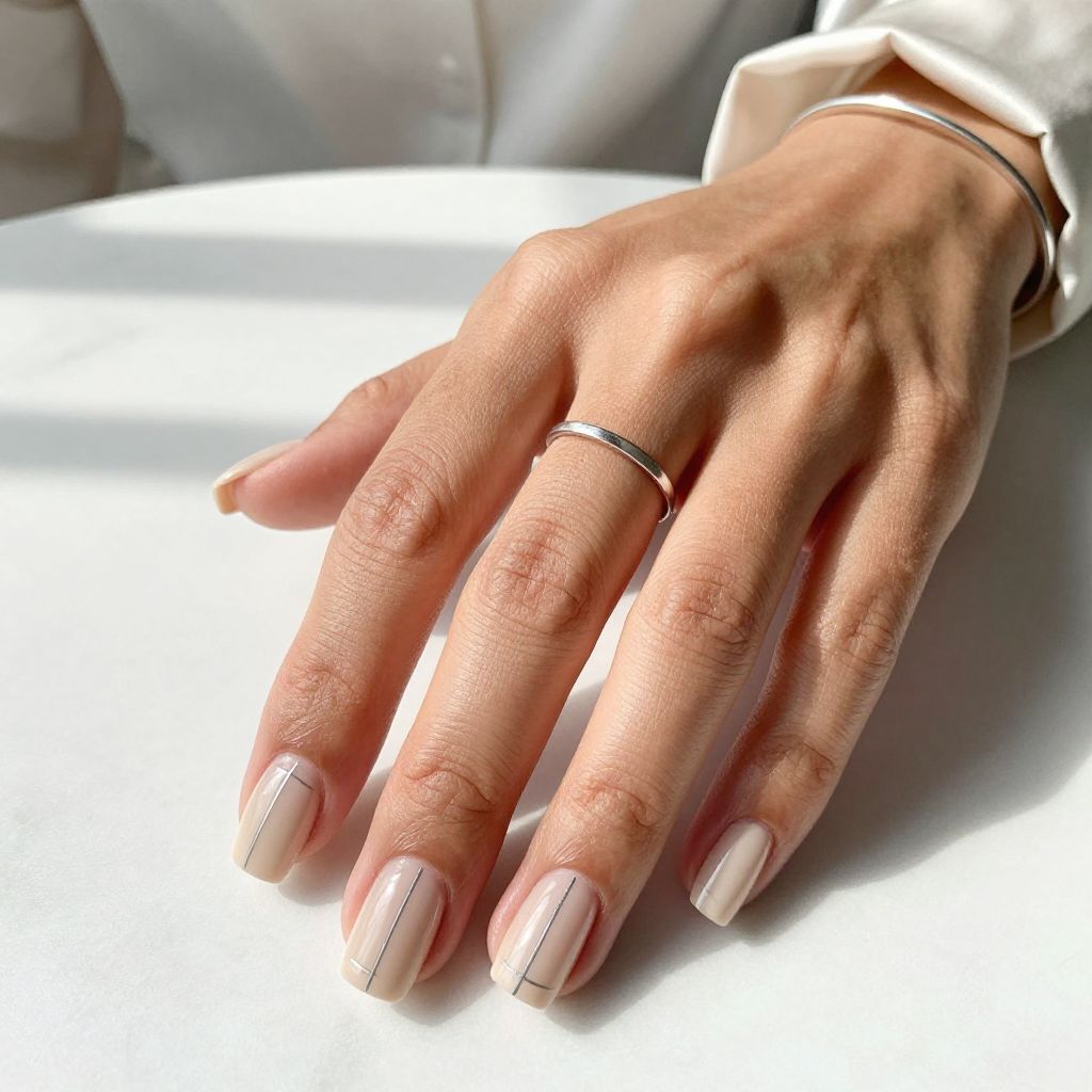 Minimalist Nude with Silver Lines