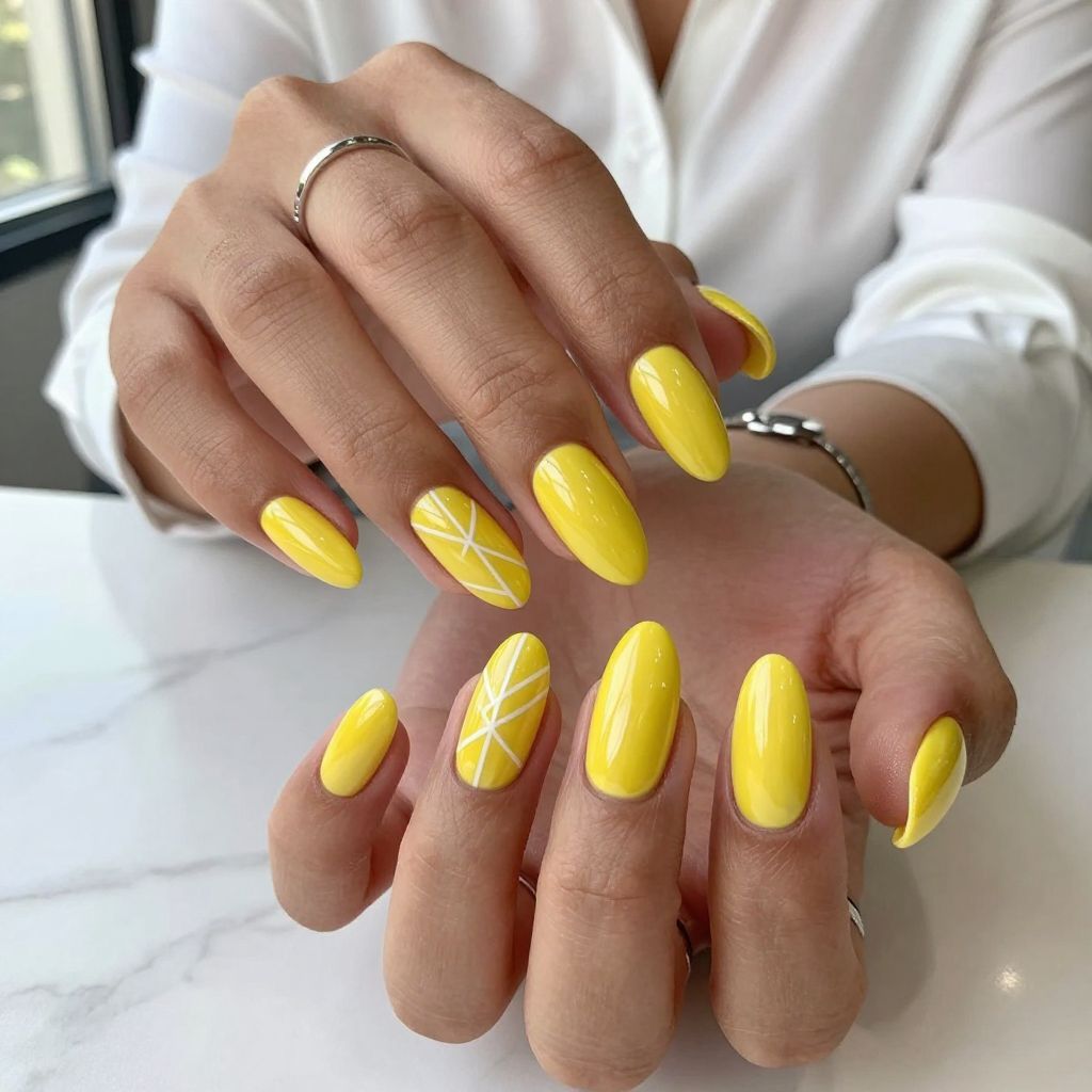 Yellow Chrome with Geometric Lines