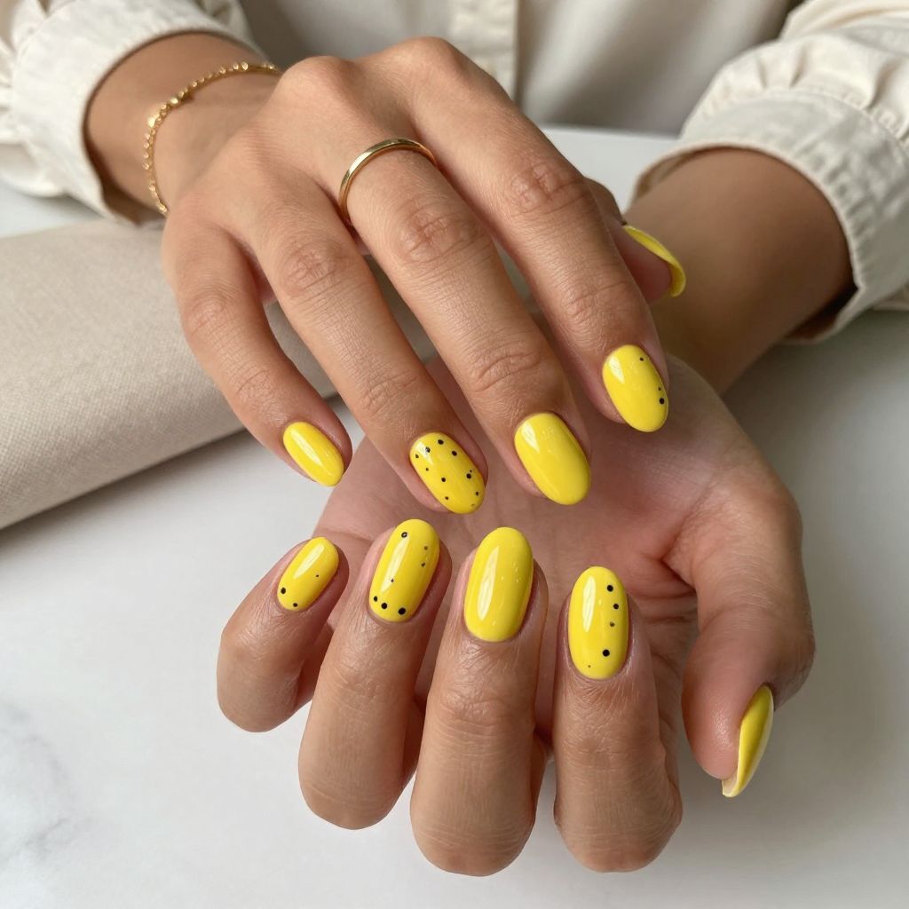 Glossy Yellow Chrome with Dotted Accents