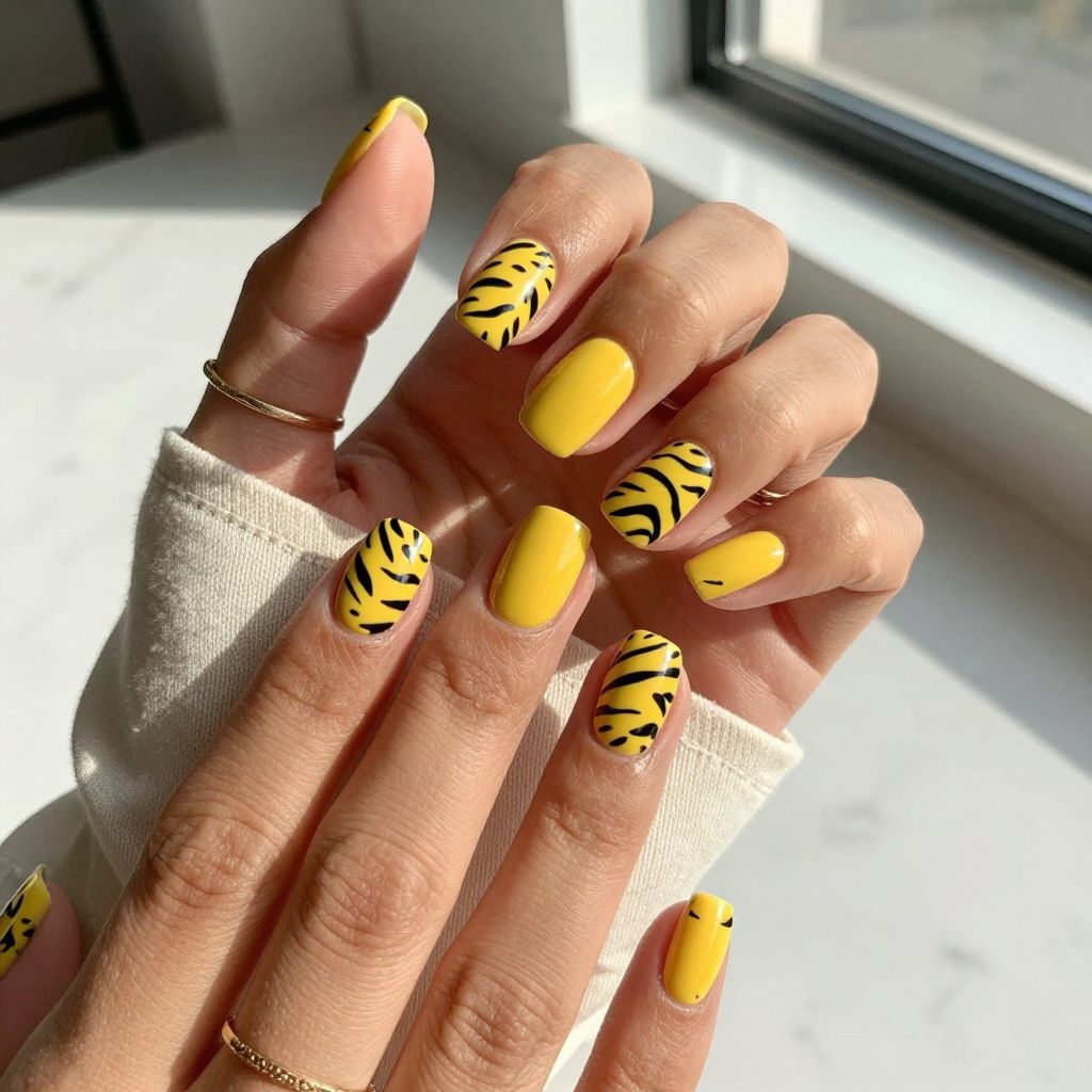 High-Contrast Yellow Zebra