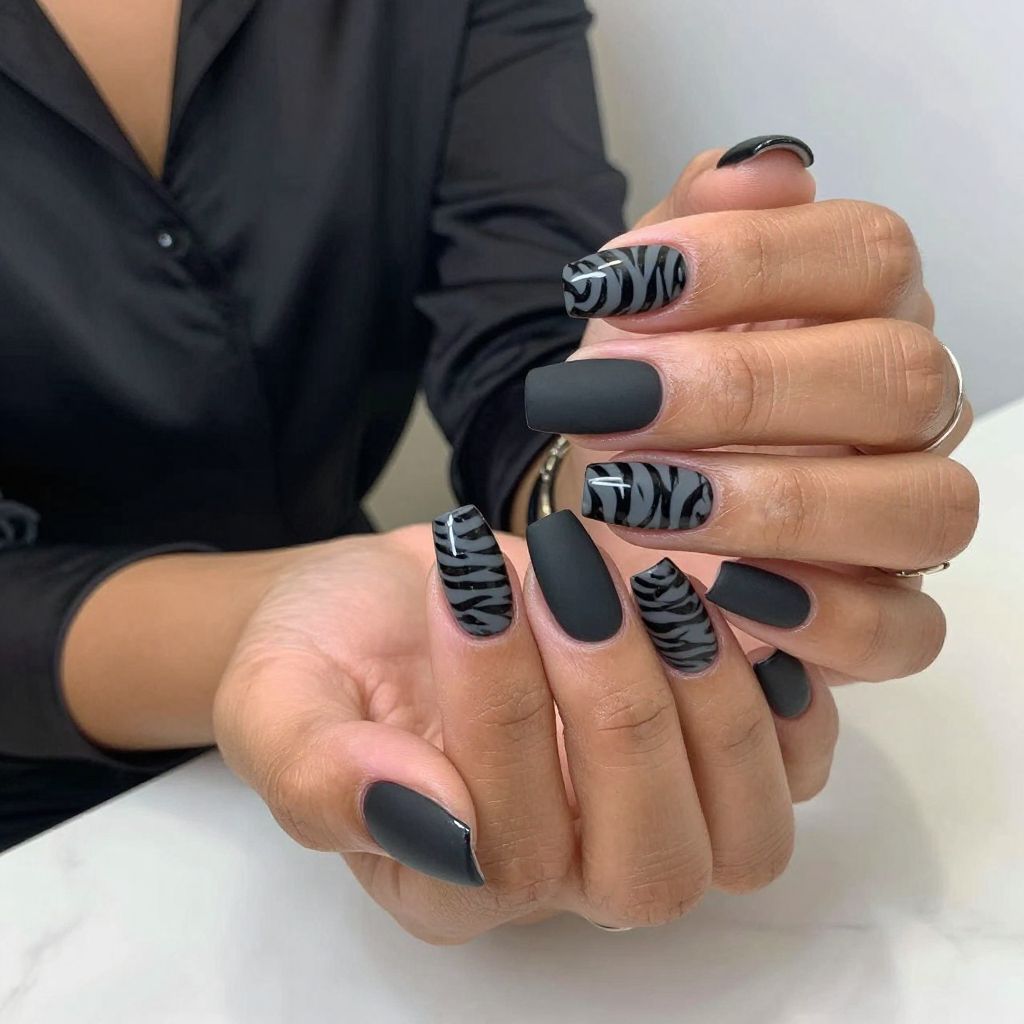 Matte Black Zebra Drama