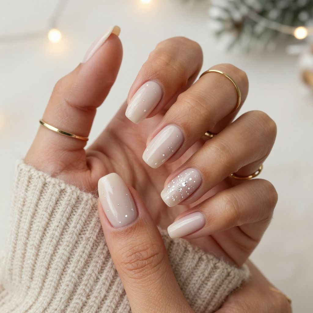 Snow-Dusted Nude Elegance