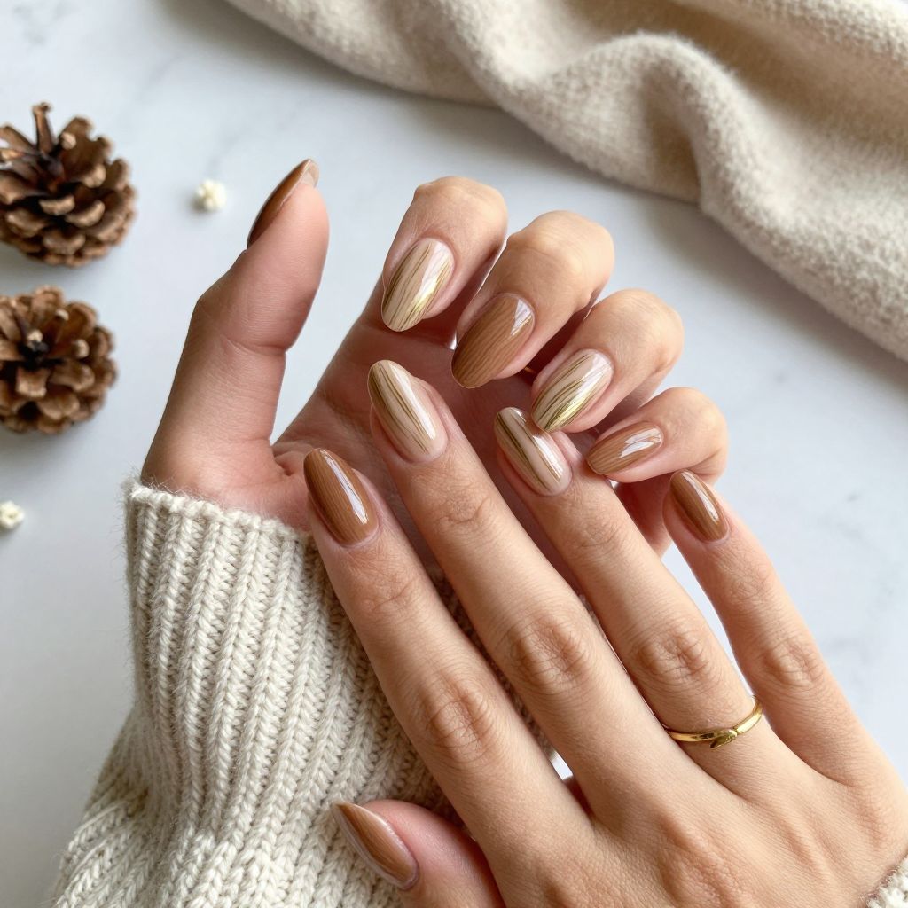 Rustic Woodgrain with Gold Detail