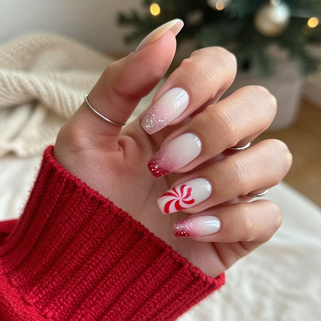 Peppermint Twist Glitter Gradient