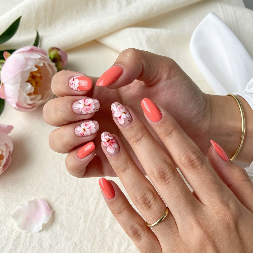 Coral Peony Accent