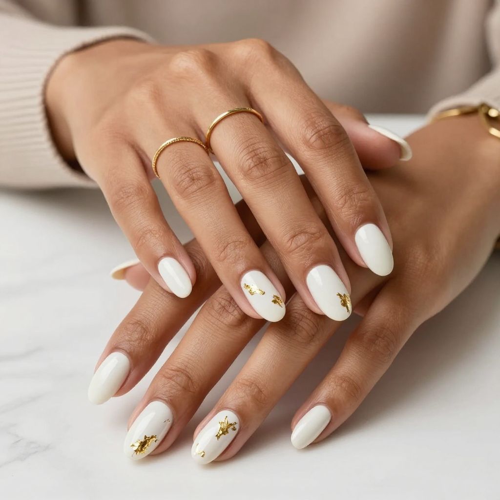 Creamy White with Gold Foil