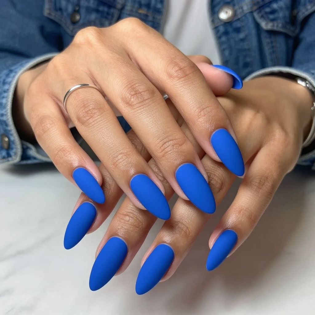 Electric Blue Matte with Glossy Tips