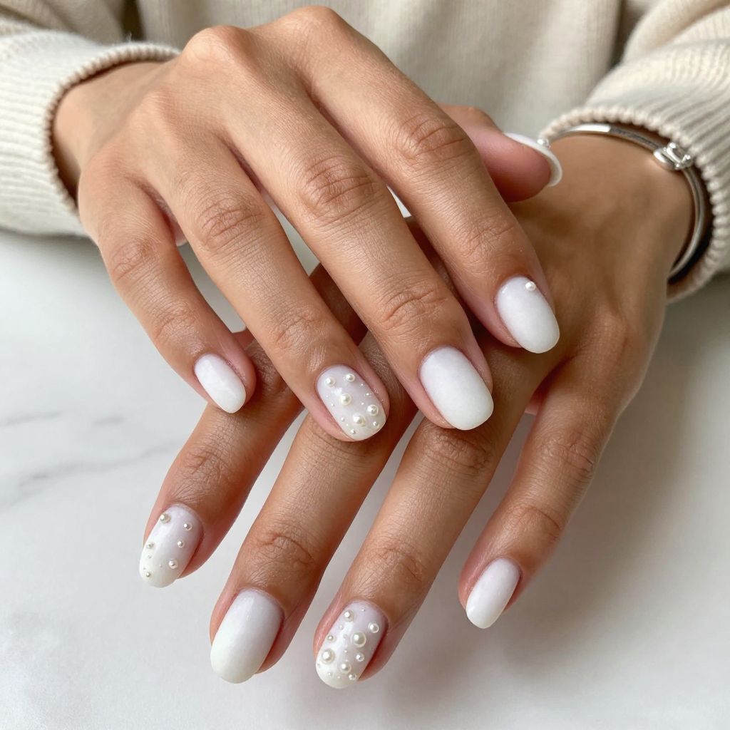 Frosted Aura Whites with Pearl Accents
