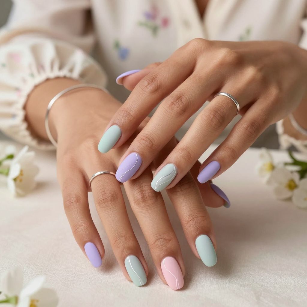 Soft Aura Pastels with Fine Lines