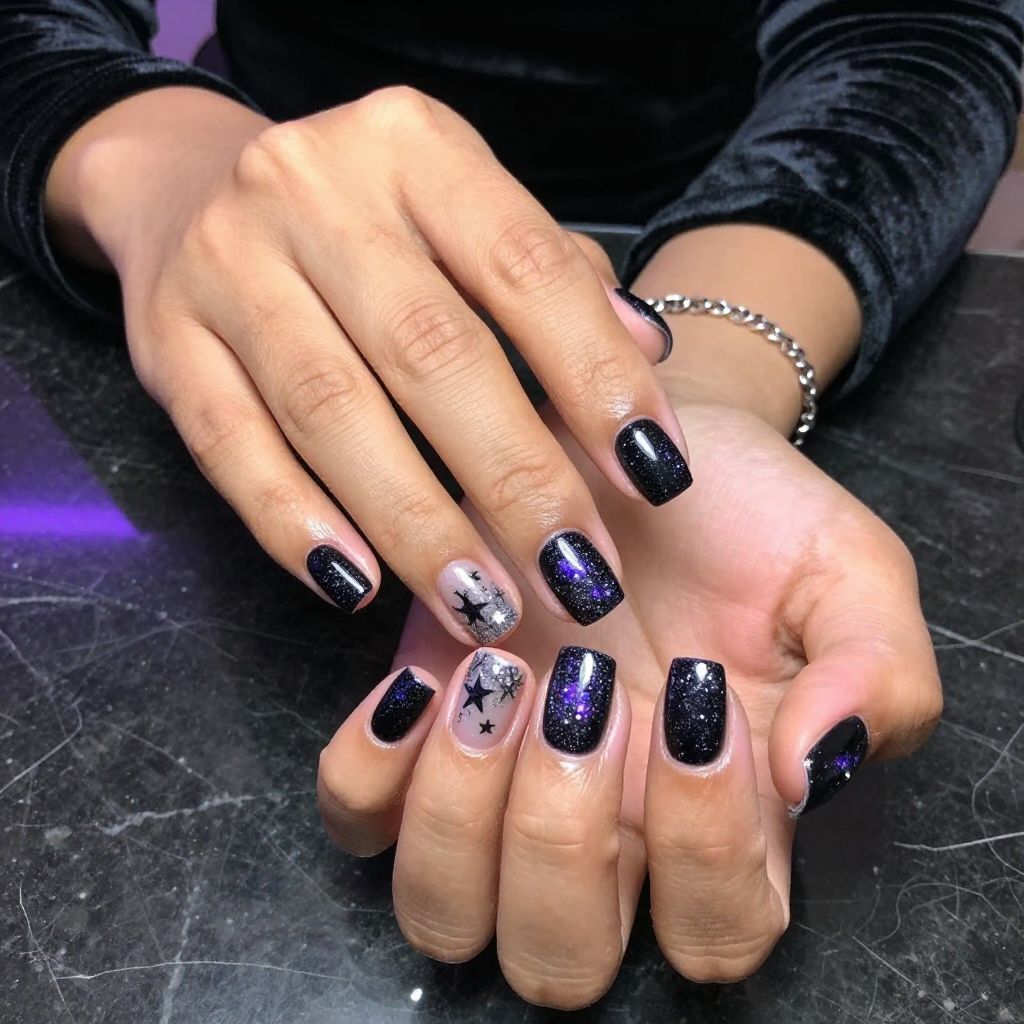 Midnight Aura with Sparkling Galaxy