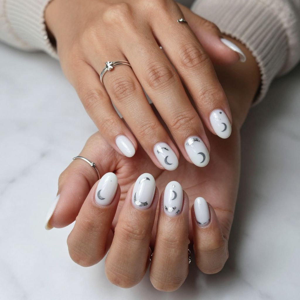 Milk White Lunar Phases