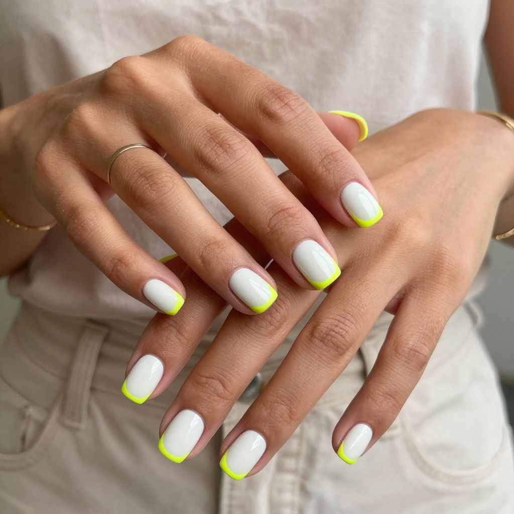 Milky White with Neon Edge