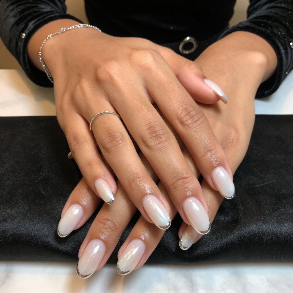 Pearl Glow with Silver Tips