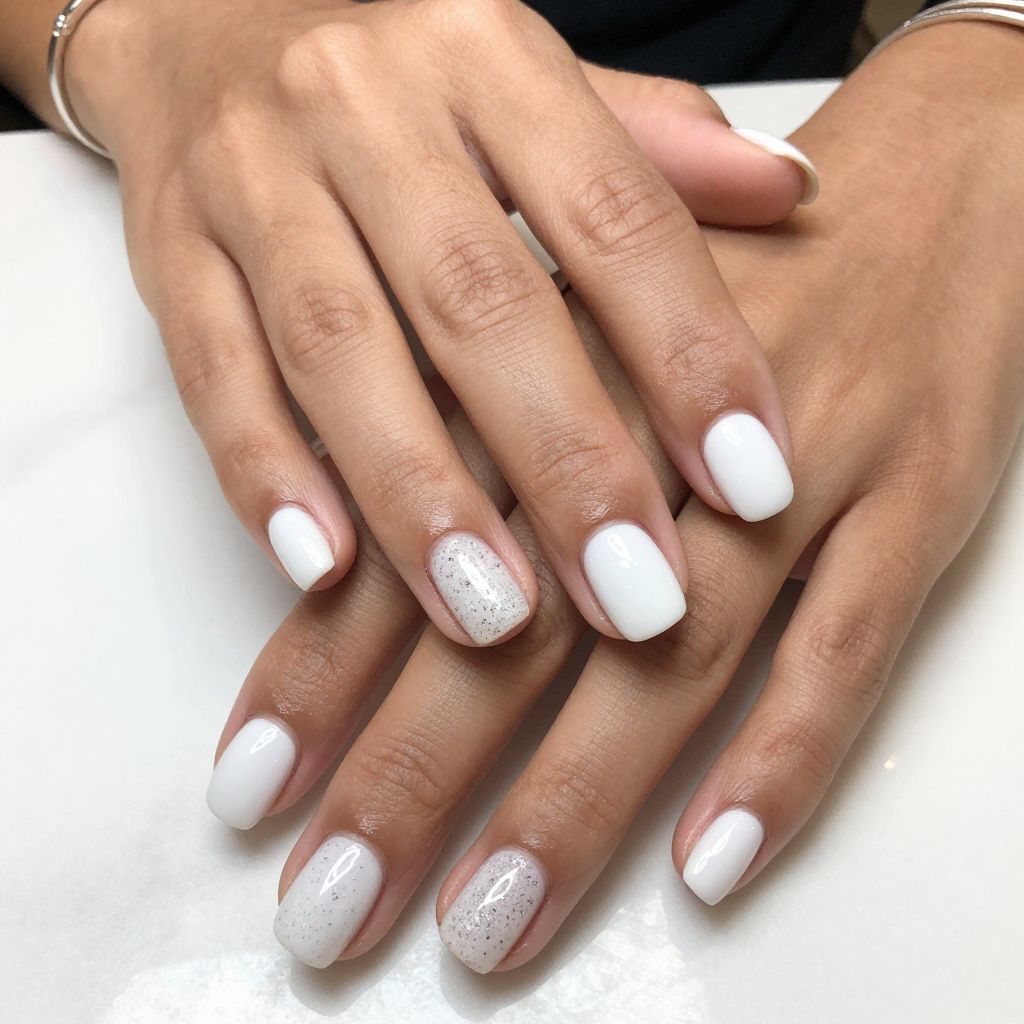 Glossy Milk With Clear Glitter Specks