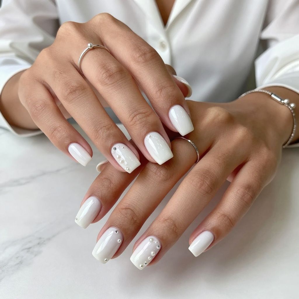 Milk White Pearls and Gems Cluster