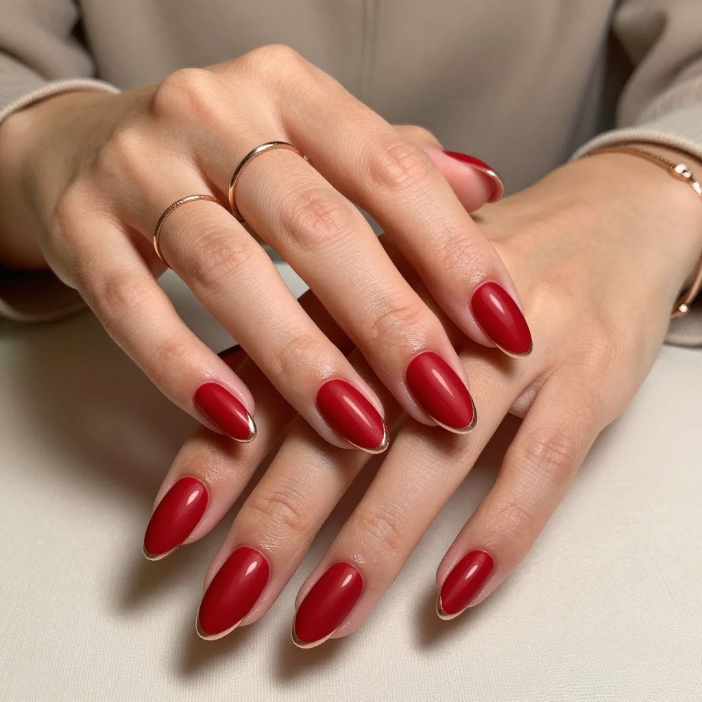 Satin Blood Red with Metallic Tips