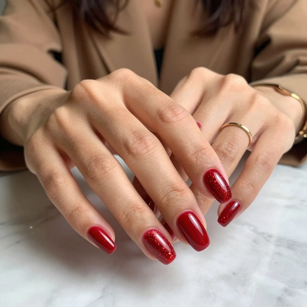 Blood Red Gradient with Glitter Fade