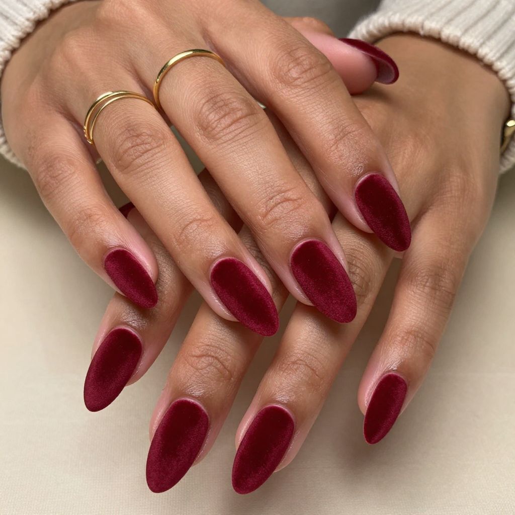 Blood Red with Velvet Texture