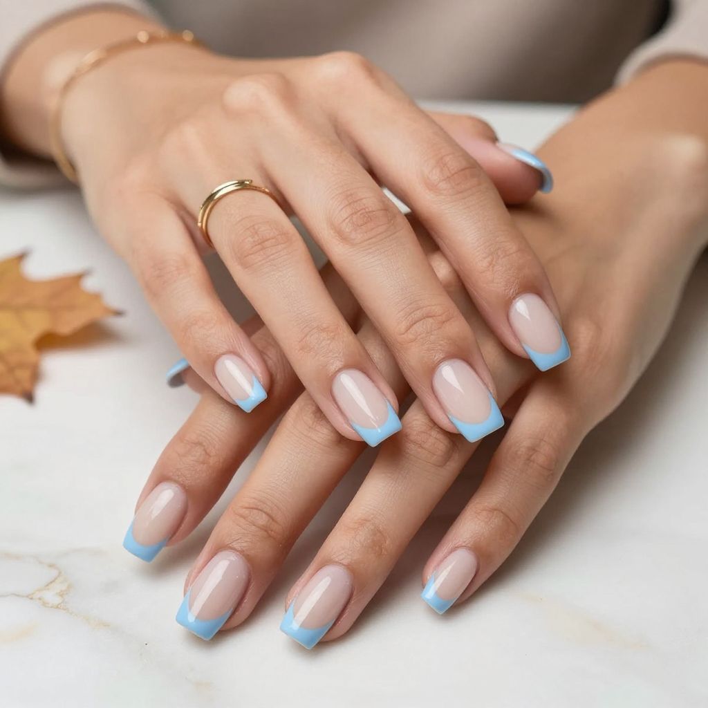 Retro Baby Blue French Squared