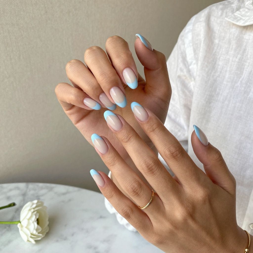 Pastel Blue Matte French