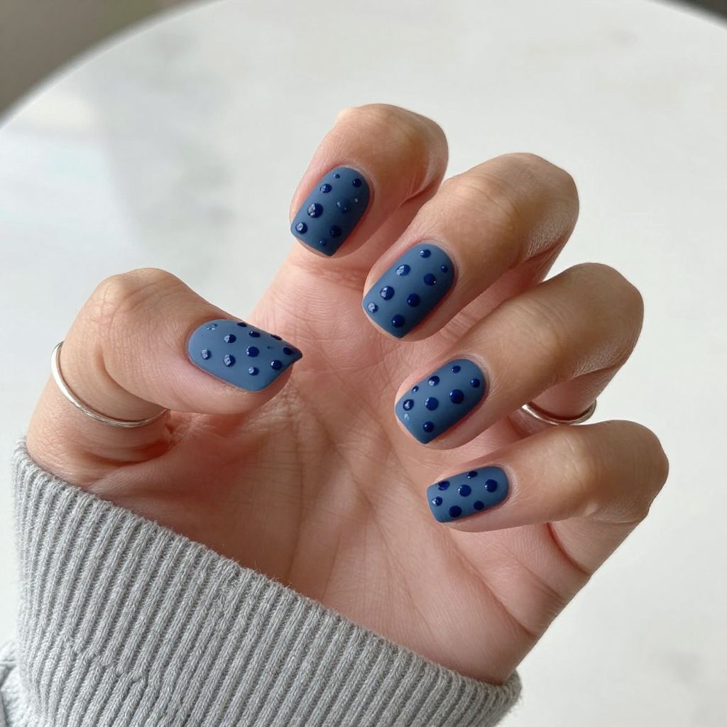 Blueberry Matte With Glossy Dots