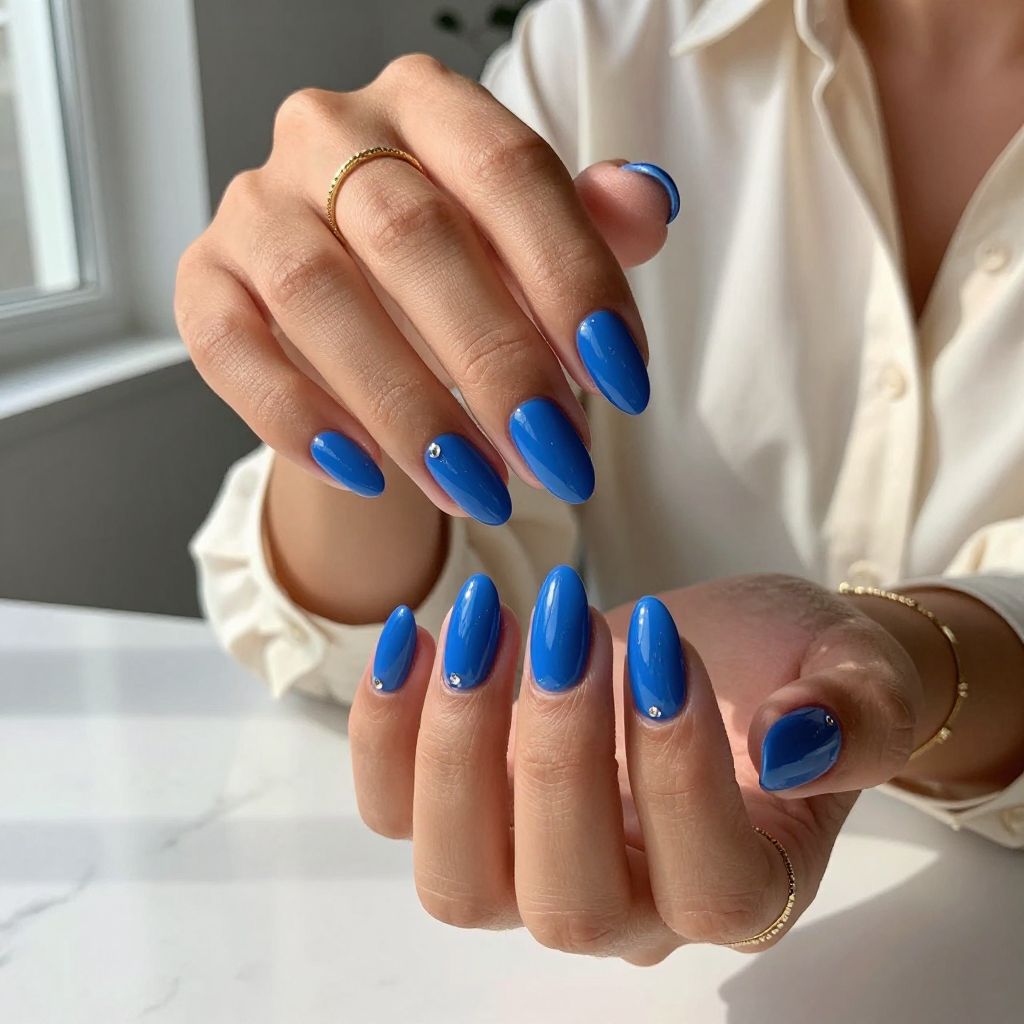 Bright Cerulean with Crystal Embellishments