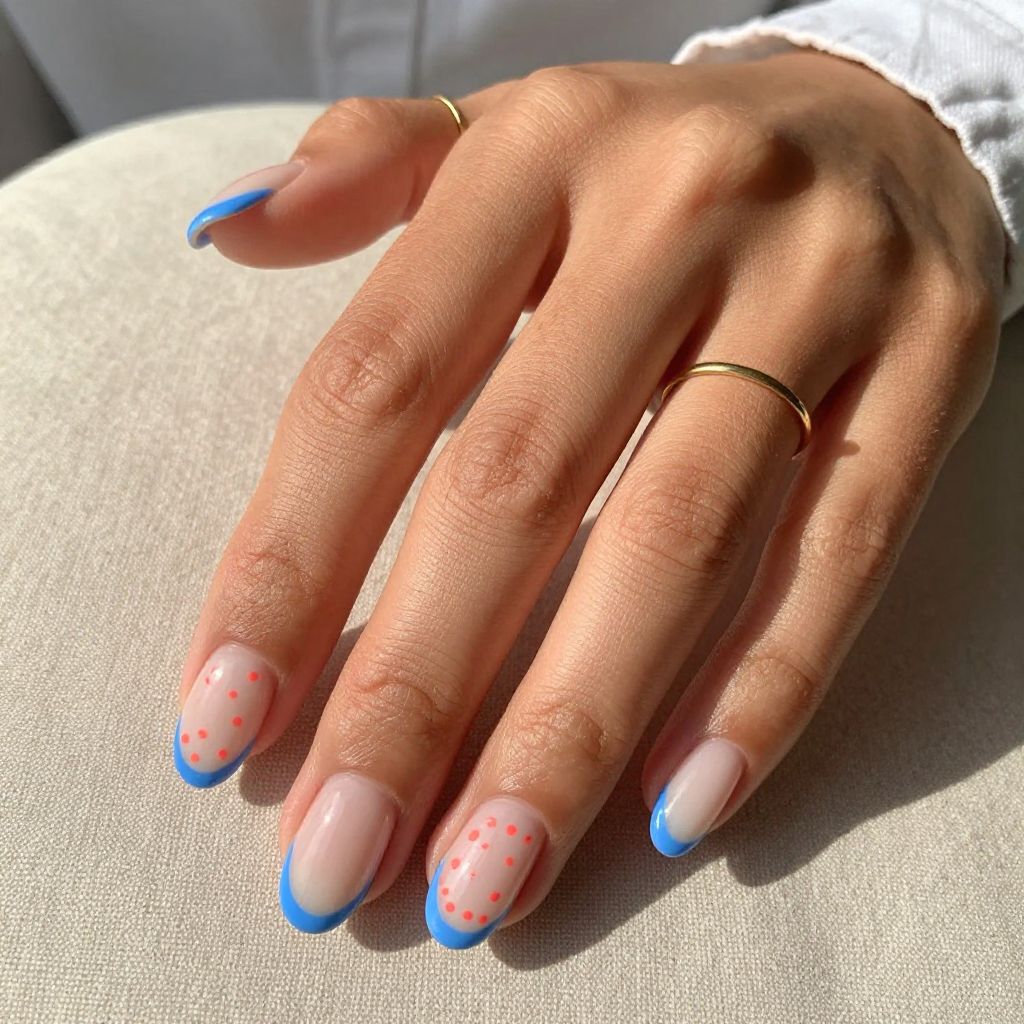 Bluey French with Coral Accents
