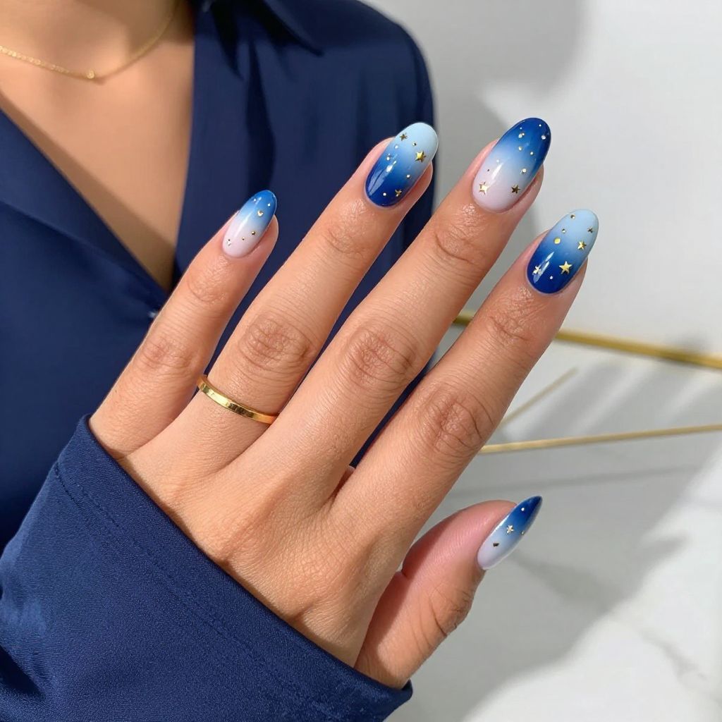 Blue Gradient with Tiny Star Accents