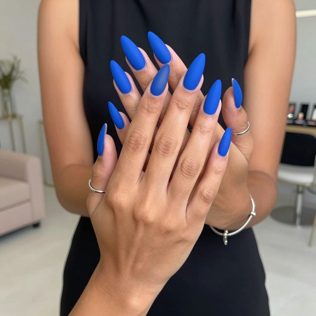 Electric Blue Matte Stilettos