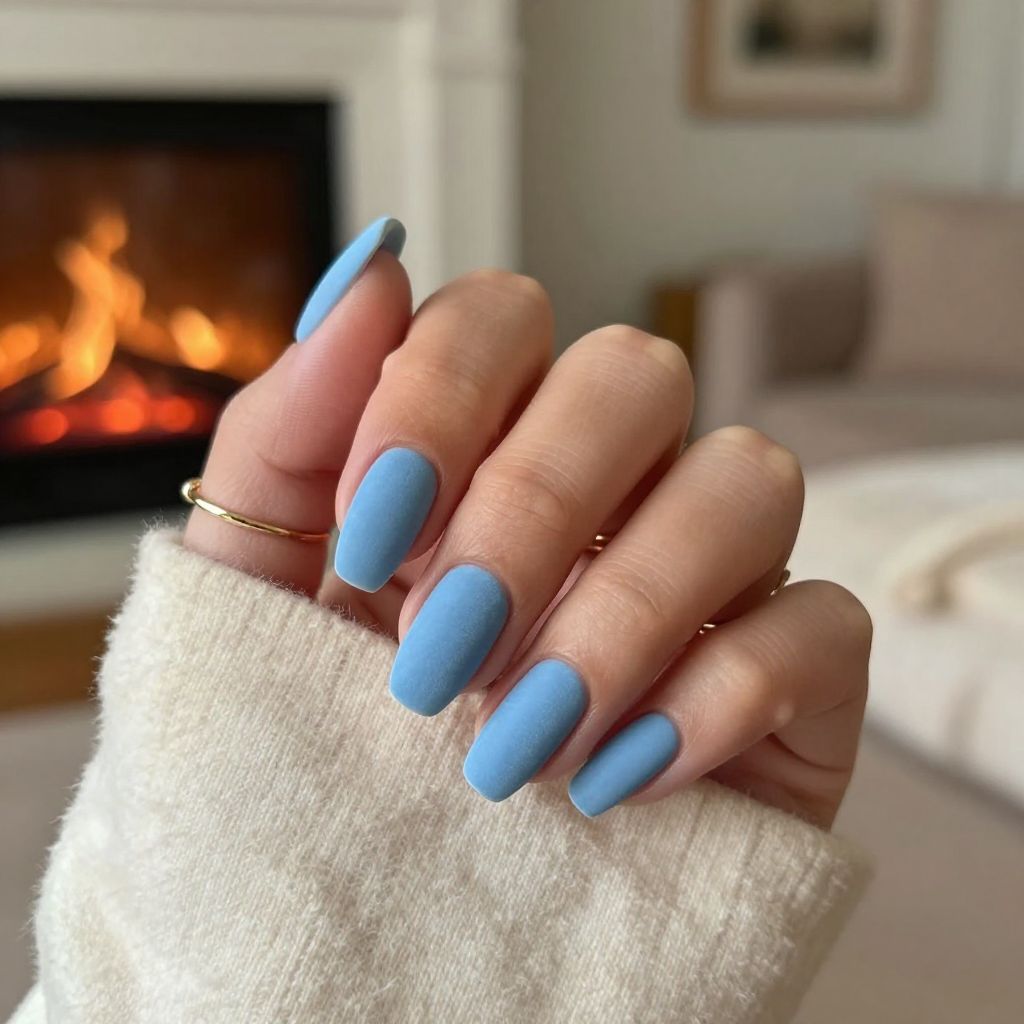 Powder Blue Velvet Matte Coffins