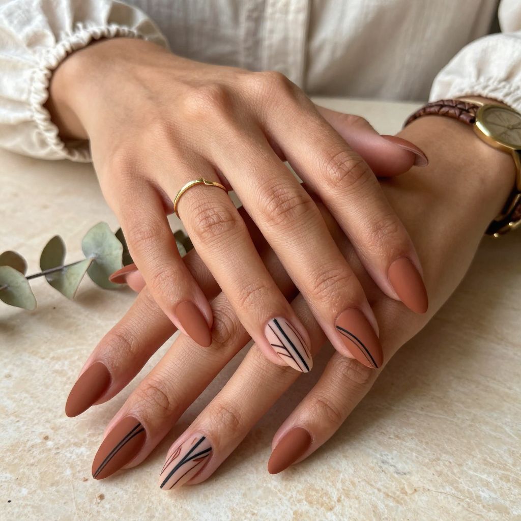 Earthy Clay Tones with Tribal Stripes