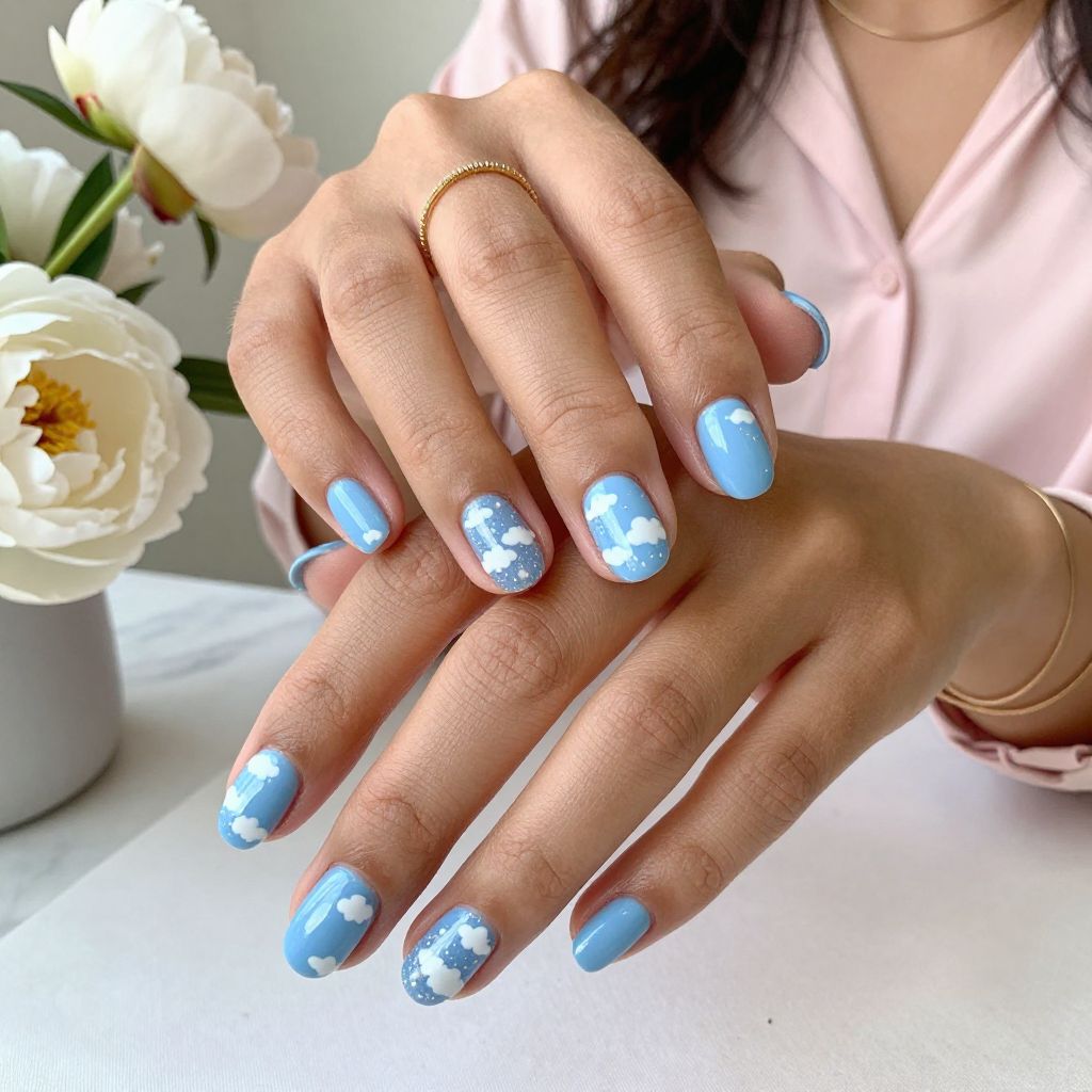 Sky Blue with Cloud Accents