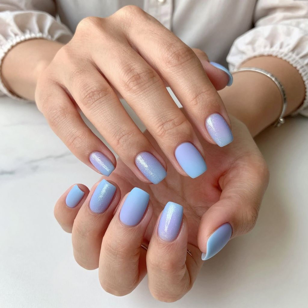 Periwinkle Ombre with Matte Sparkle