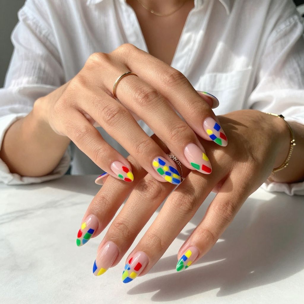 Rainbow Hues in Mosaic Patterns