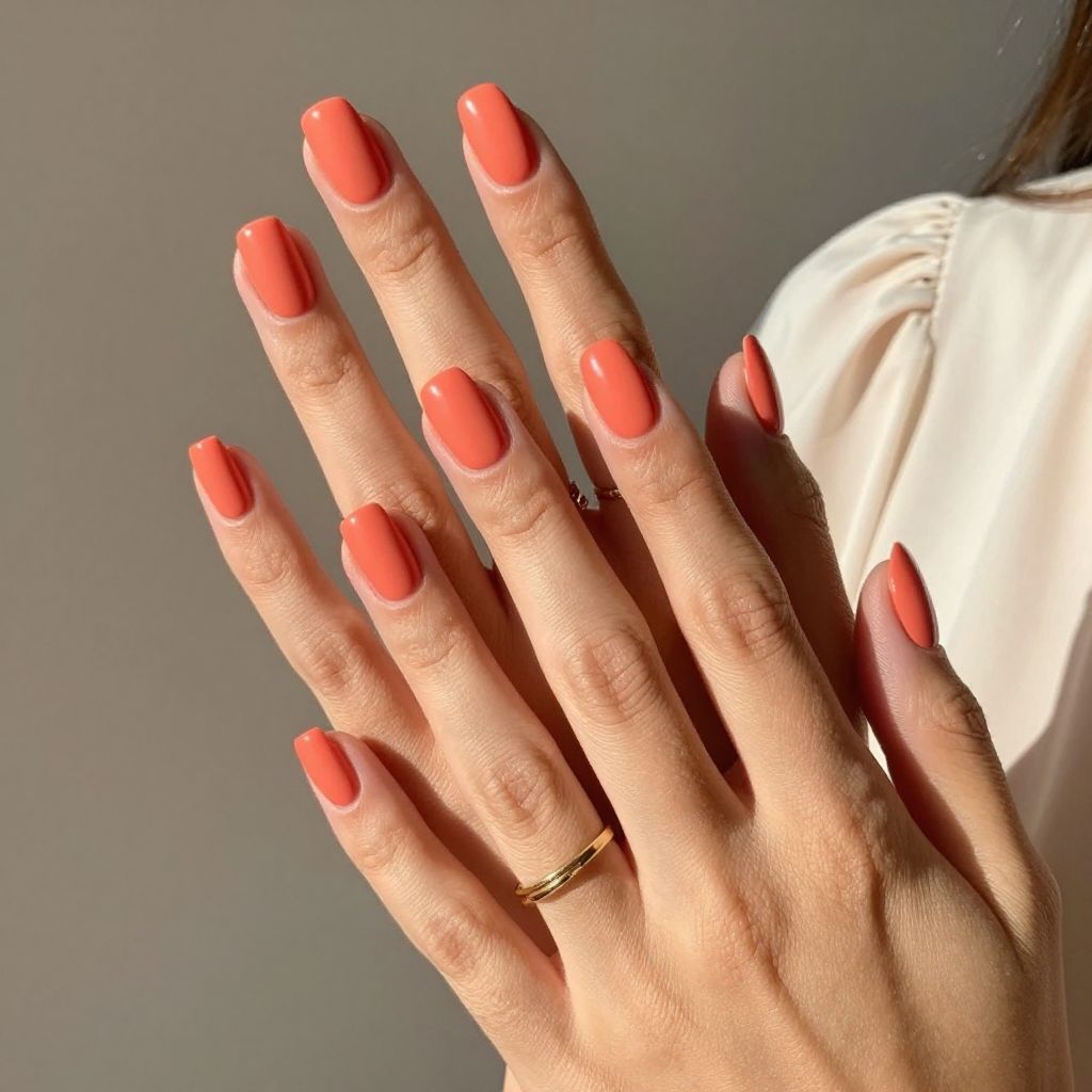 Coral Glow with Matte Accents