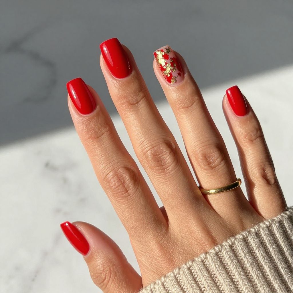 High Gloss Tomato Red with Gold Foil
