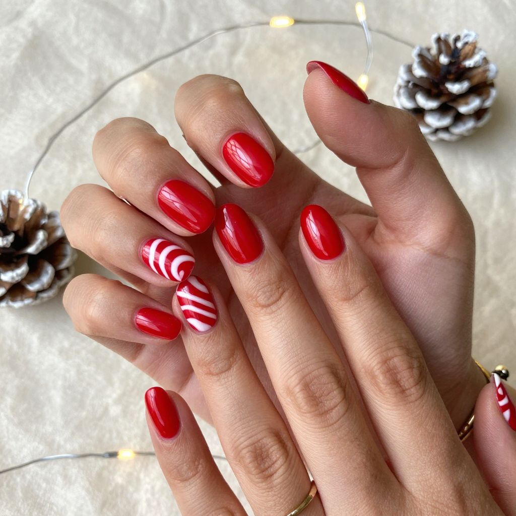 Candy Stripe Bright Red