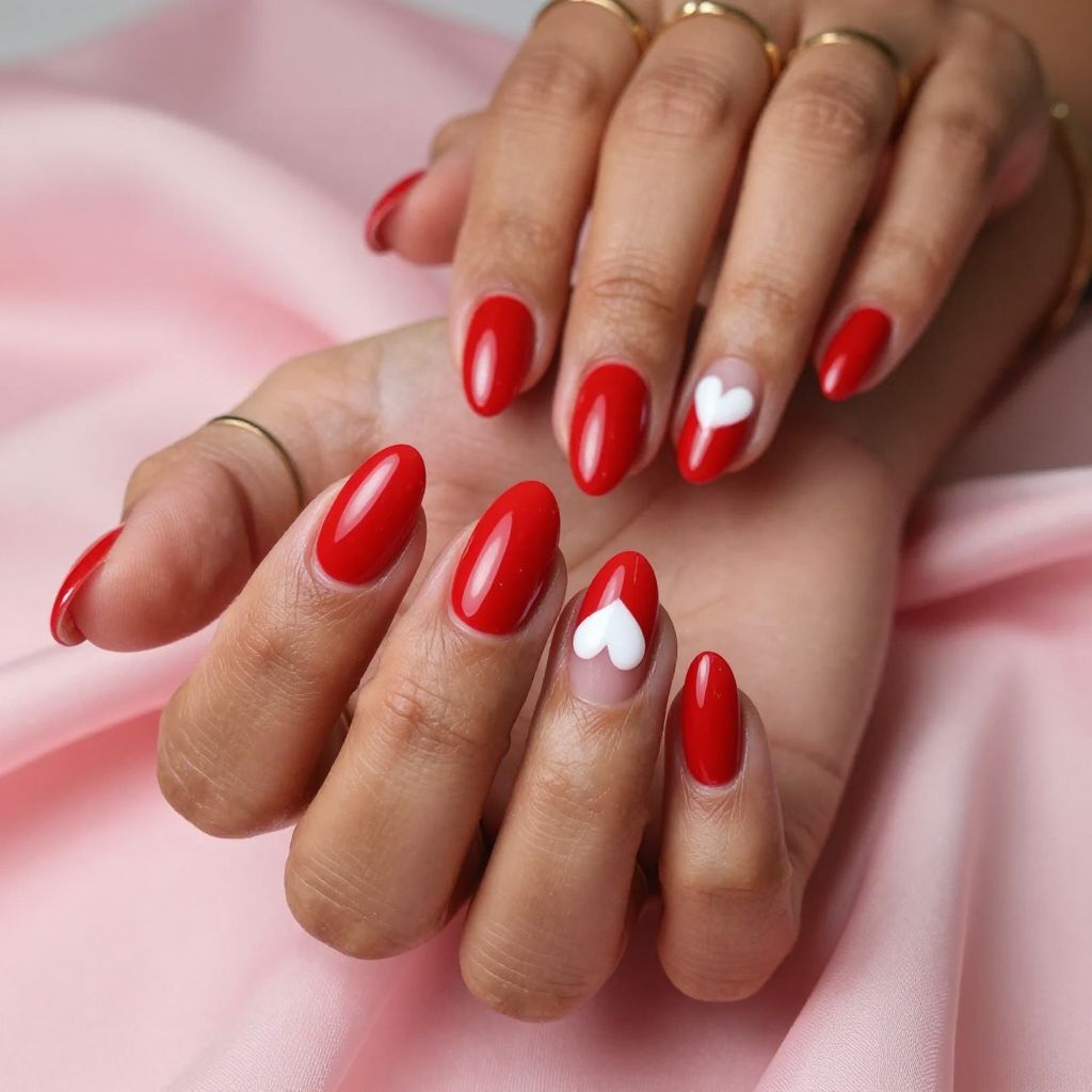 Candy Red with Heart Accents