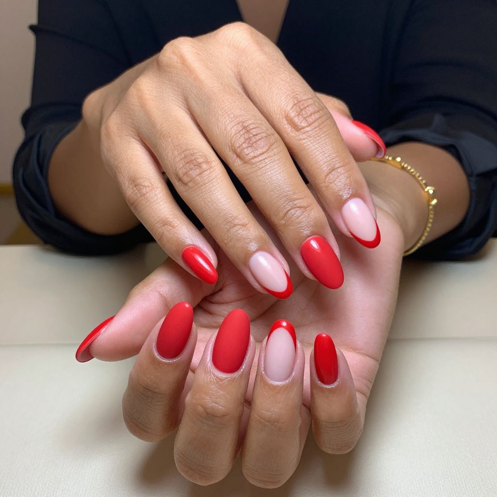 Red Matte with Glossy Tips