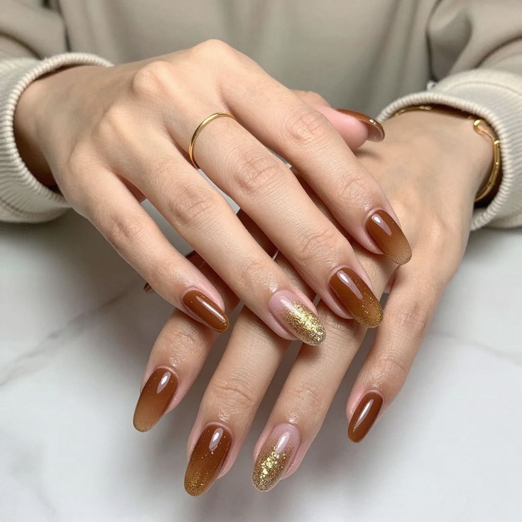 Burnt Umber Glitter Fade