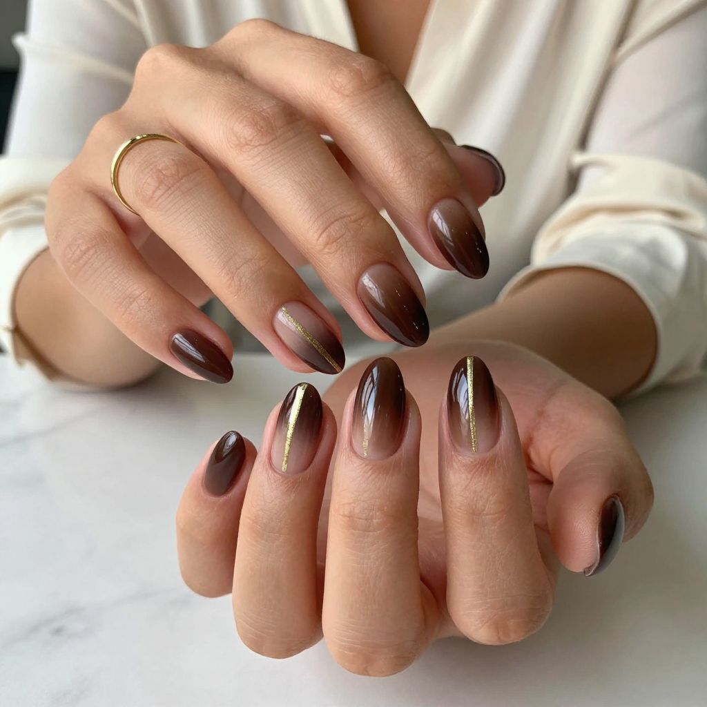 Chocolate Ombre with Gold Striping Tape