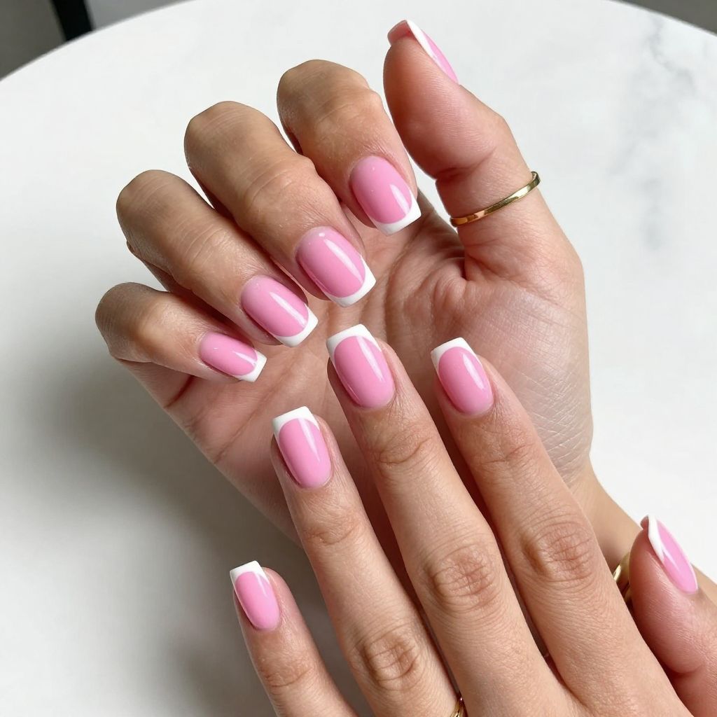 Classic Bubble Gum Pink with White Tips